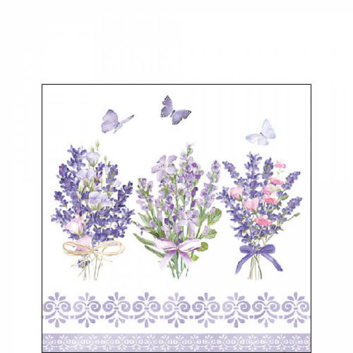 Cocktail Serviette - Lavendel weiss