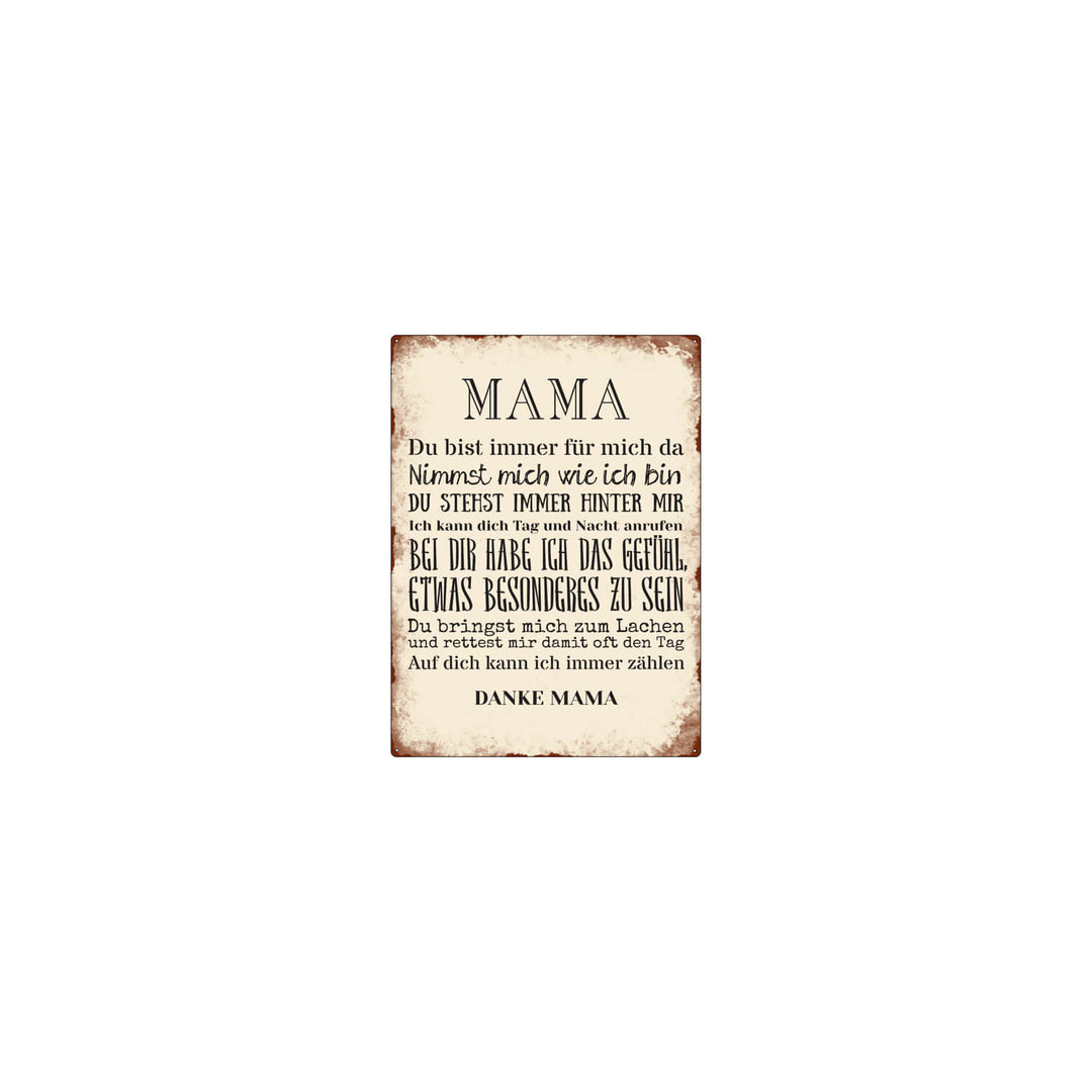 Metallschild - Mama