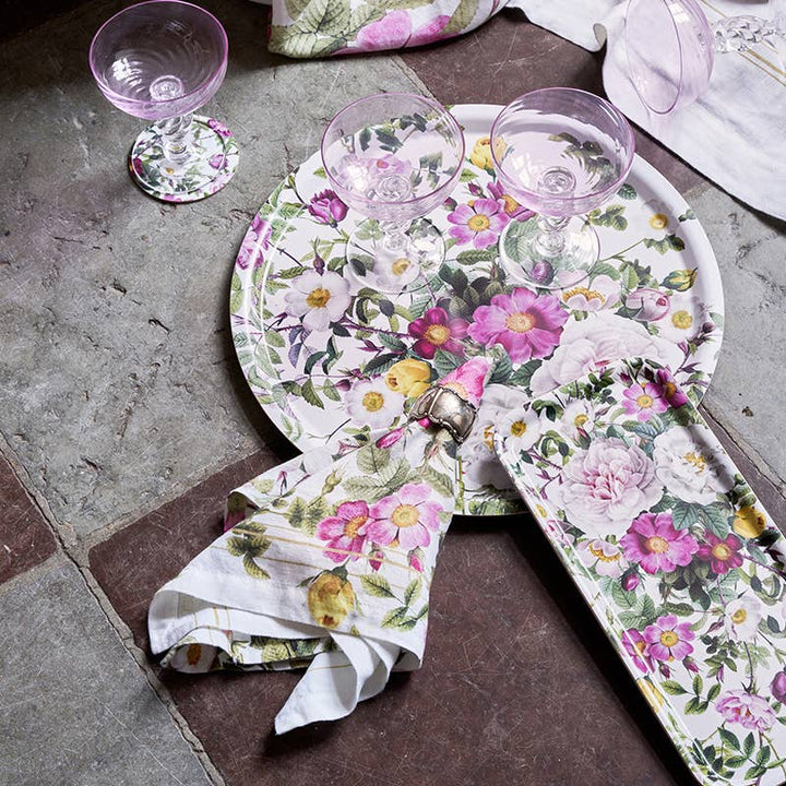 Rundes Serviertablett Ø38 cm mit Rosenmotiv