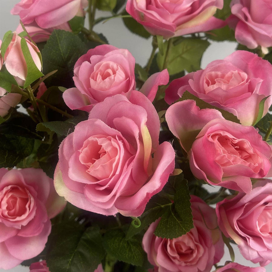 Künstlicher Rosenstrauch Rosa – 60 cm | Premium Seidenblüten
