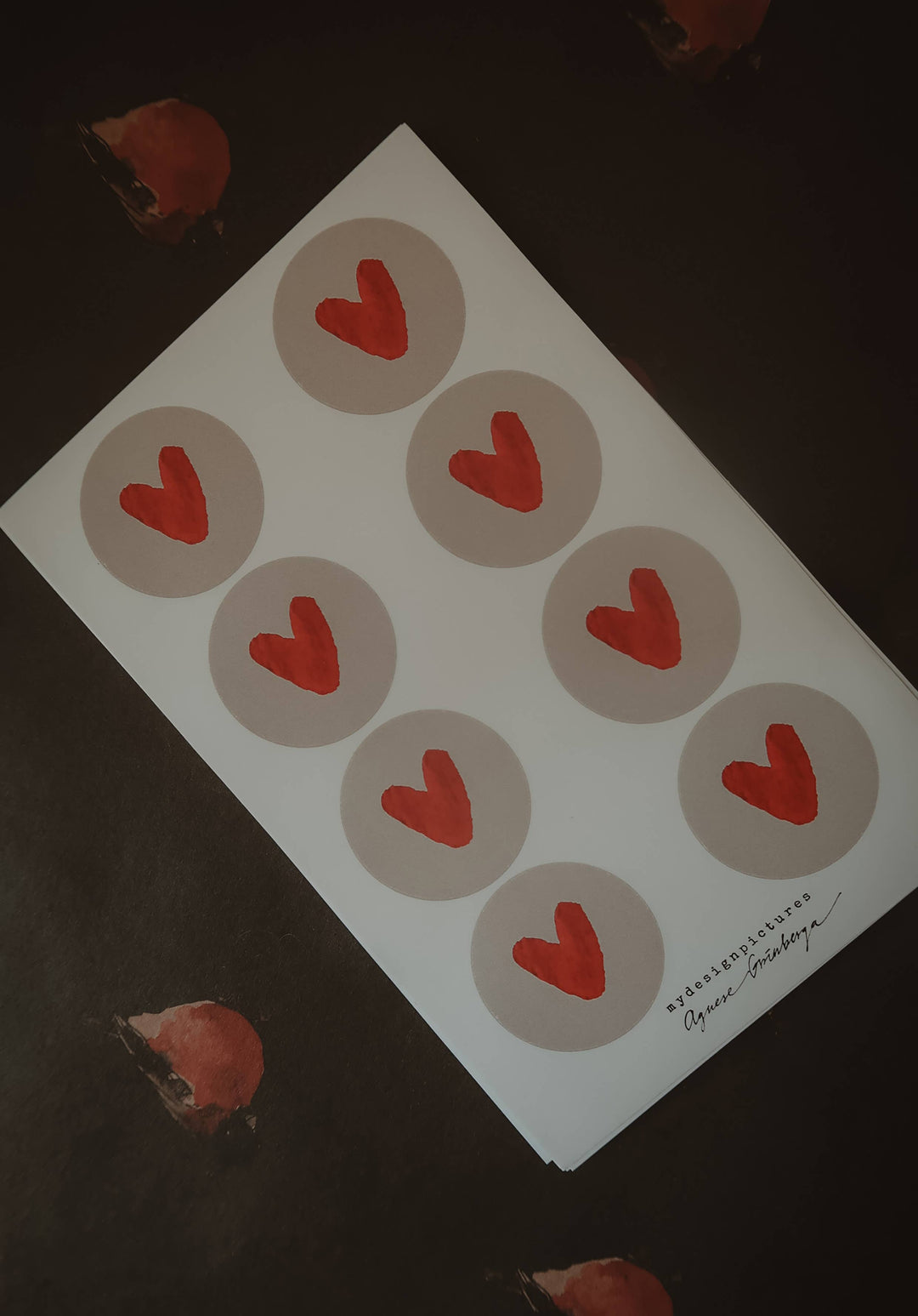 Sticker-Set Rote Herzen