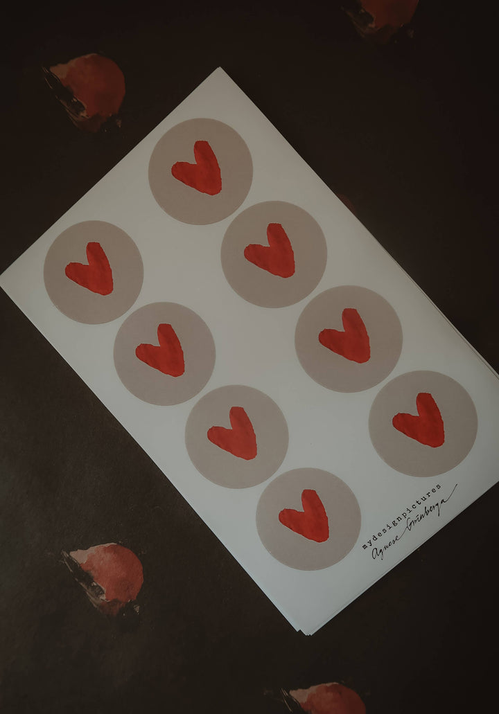Sticker-Set Rote Herzen