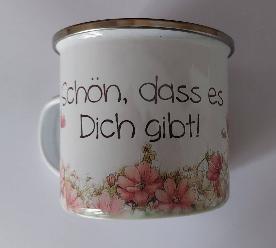 Emaille Tasse - Schön, dass es Dich gibt