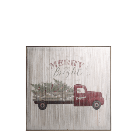 Nostalgisches Bild mit Lastwagen und LED-Weihnachtsbäumen