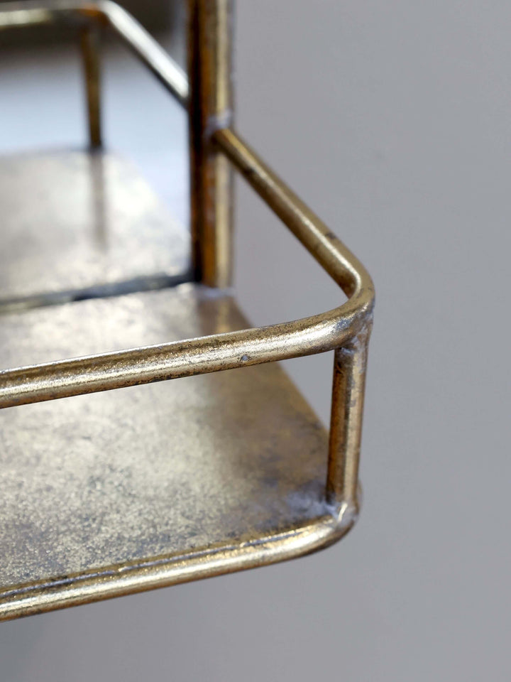 Spiegel mit Regal – Antique Messing