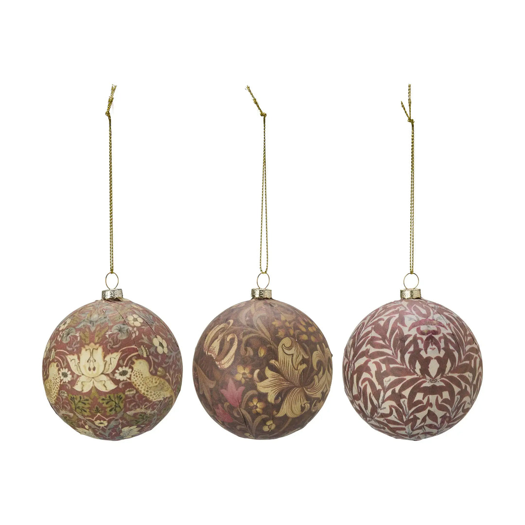 Weihnachtskugel -  Vogel & Blüten