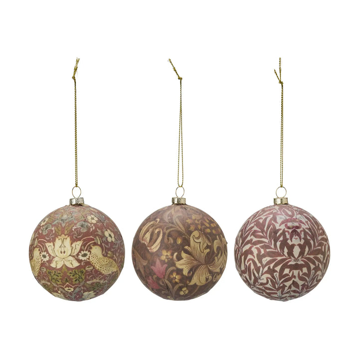 Weihnachtskugel -  Vogel & Blüten