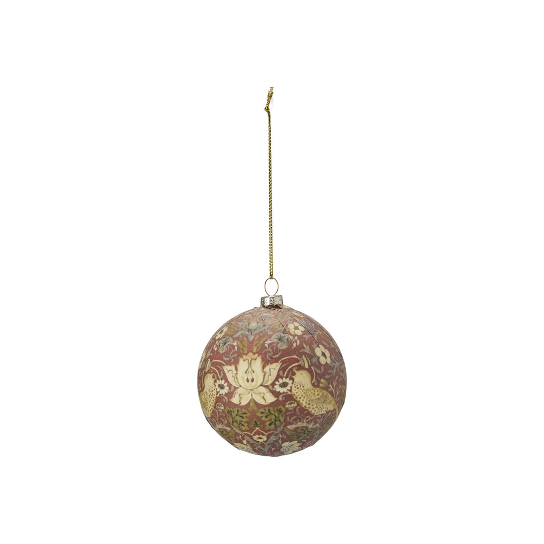 Weihnachtskugel -  Vogel & Blüten