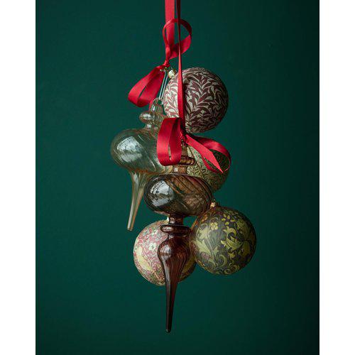 Weihnachtskugel -  Vogel & Blüten