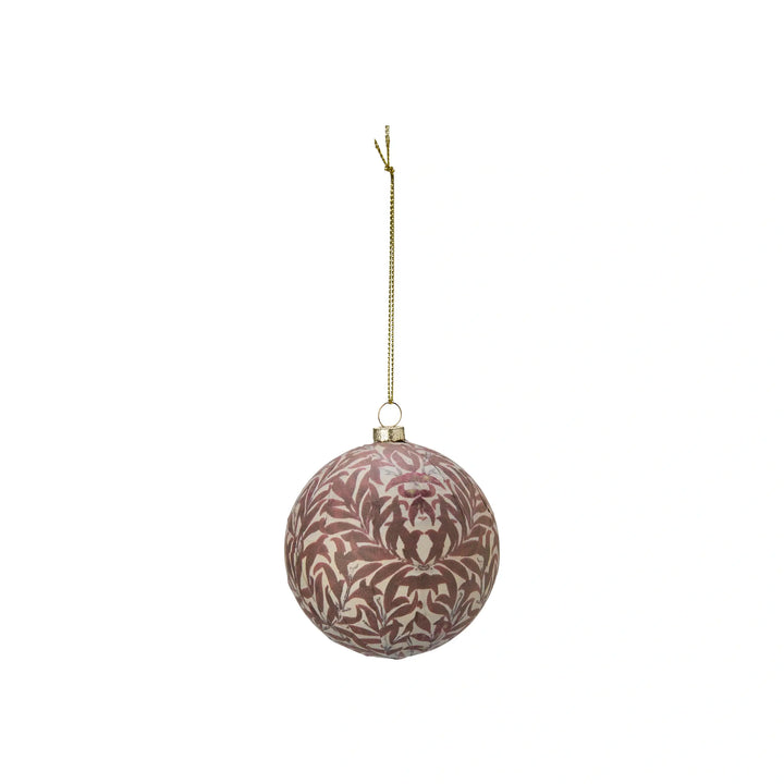 Weihnachtskugel – Rotbraune Blätterranken