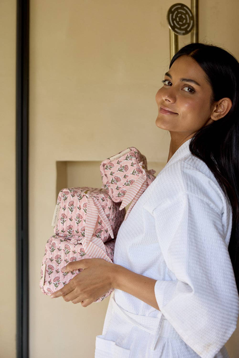 Kulturbeutel aus Bio-Baumwolle - Rosa