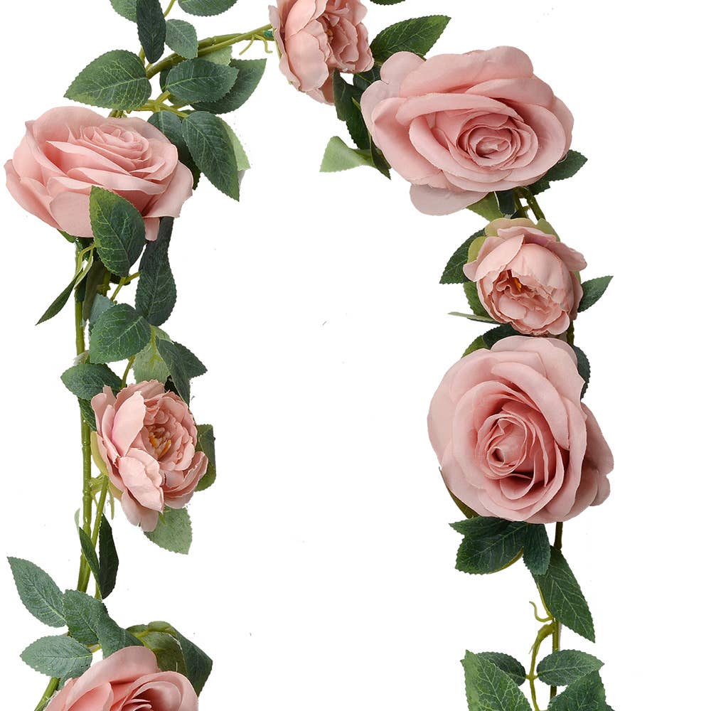 Künstliche Blumengirlande Rosa & Grün – 150 cm