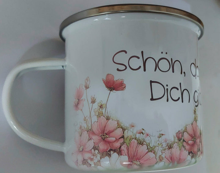 Emaille Tasse - Schön, dass es Dich gibt