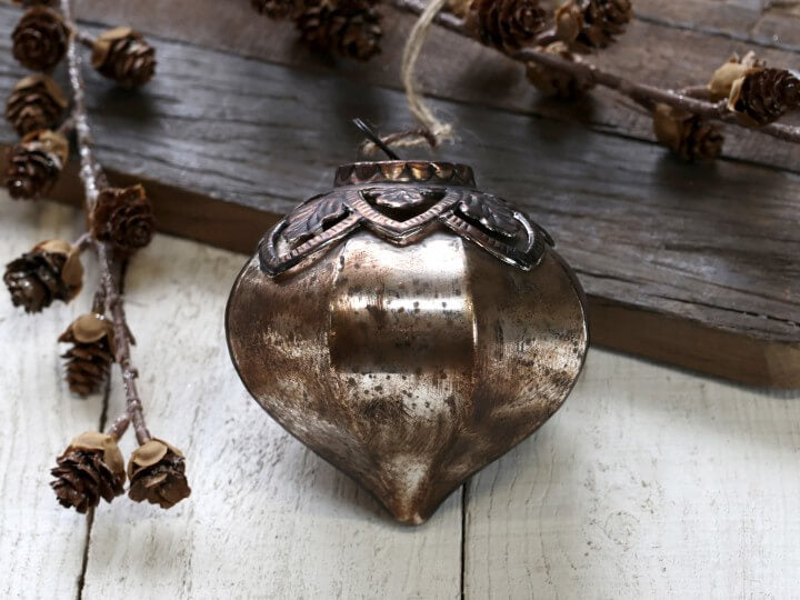 Weihnachtsbaumschmuck mit Dekor antique mocca