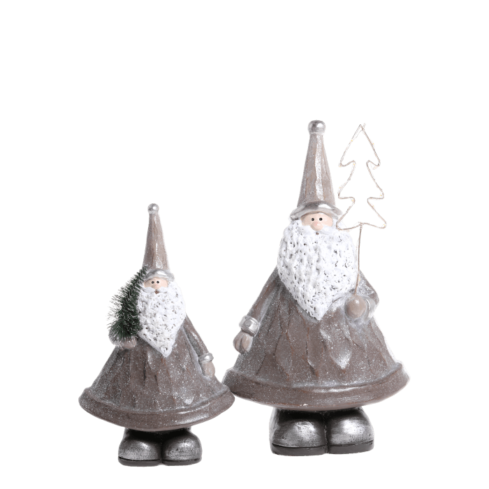 Weihnachtsmann mit LED Baum -  Set von 2