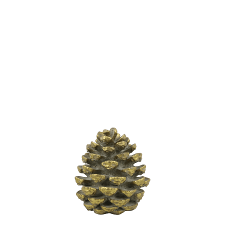 Antique Grüner Zapfen mit Messing – H18 x D15,5 cm zum Aufstellen