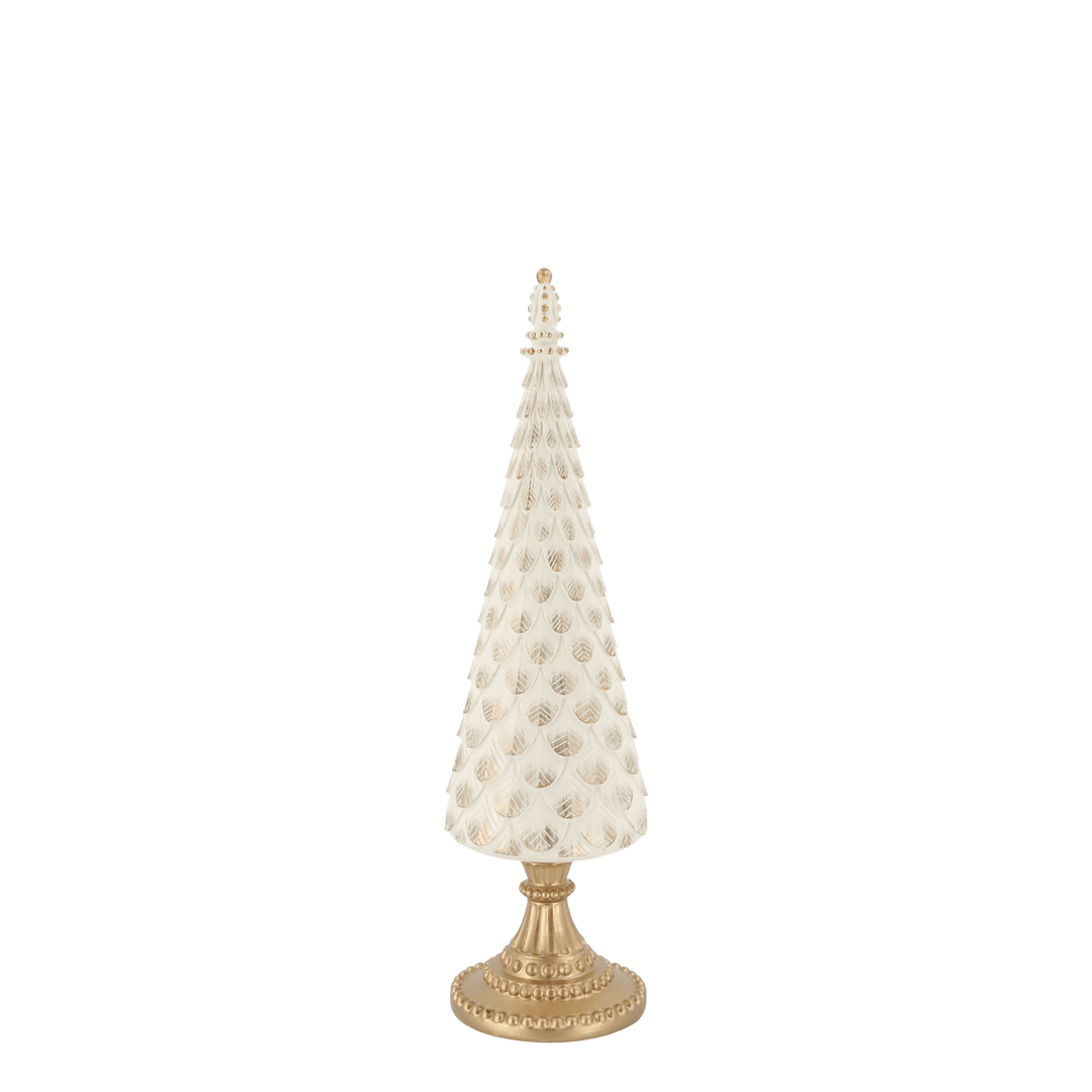 Weihnachtsbaum Noel – Handbemalt in Creme & Gold, 42 cm