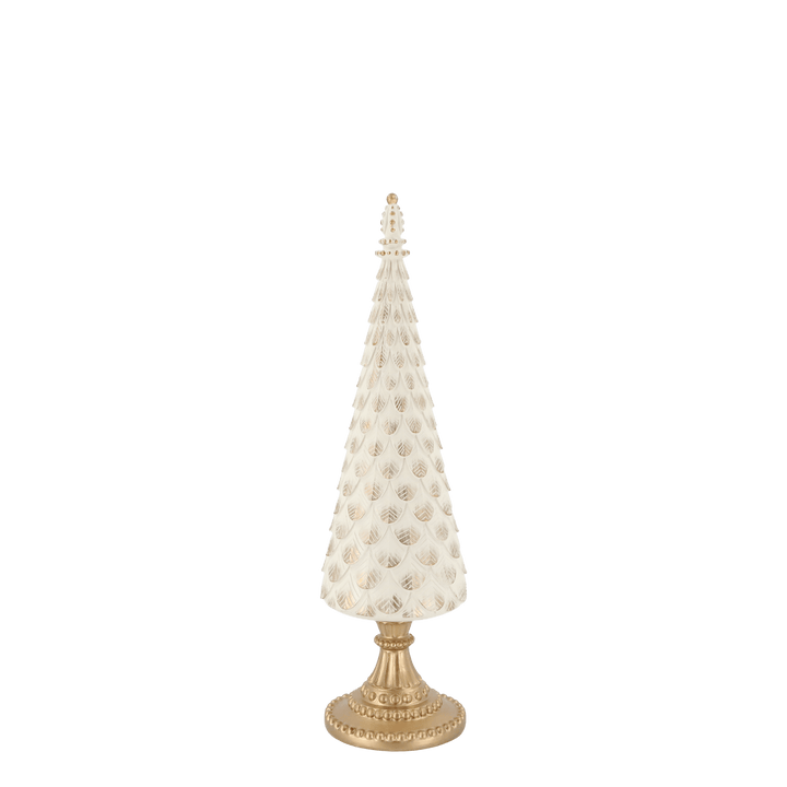 Weihnachtsbaum Noel – Handbemalt in Creme & Gold, 42 cm