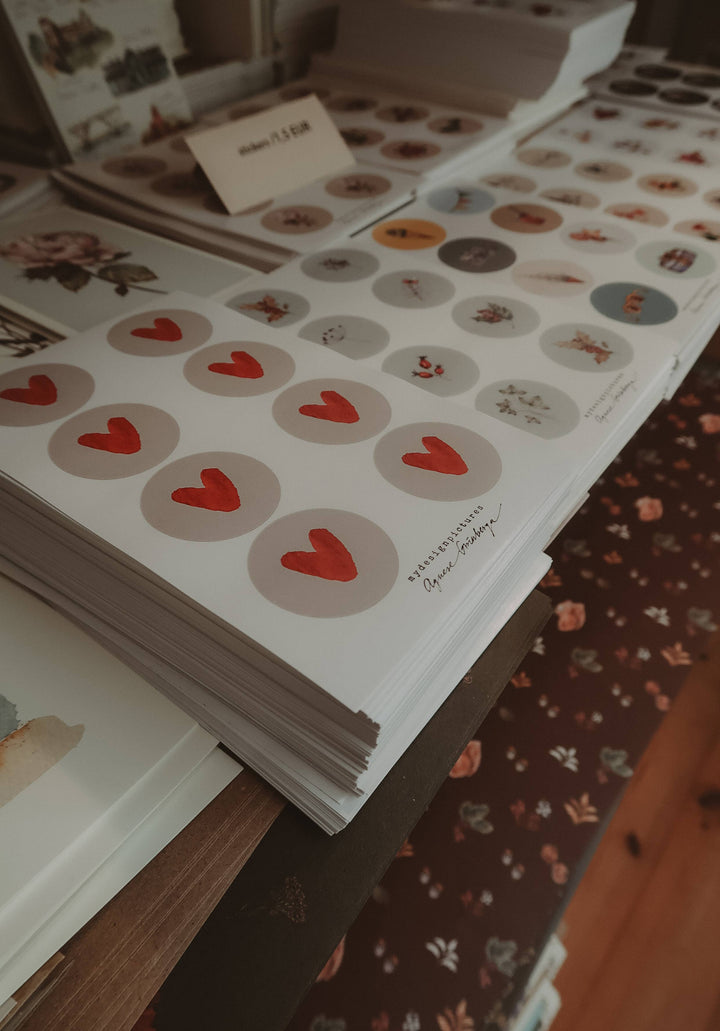 Sticker-Set Rote Herzen