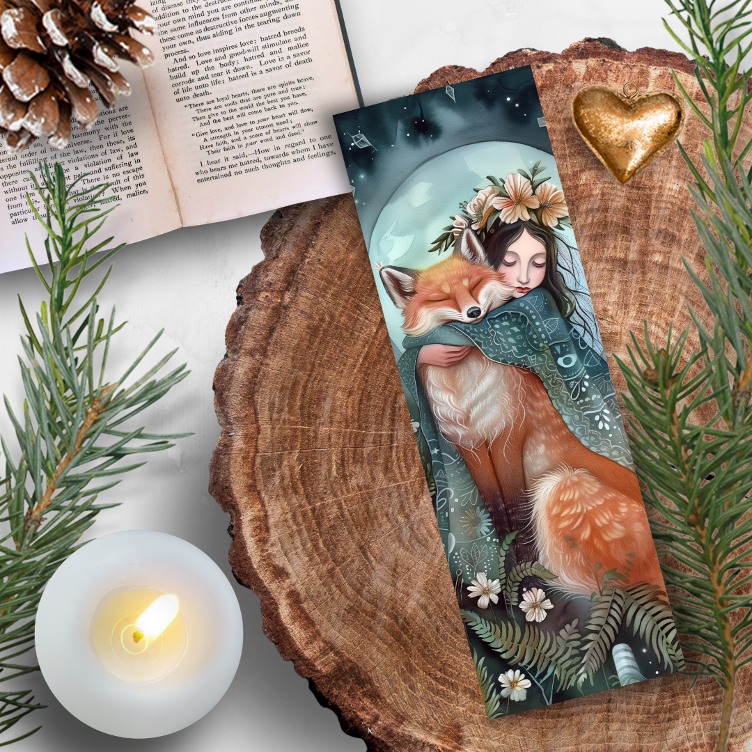 Lesezeichen - Blumenfee und Fuchs im Magical Forest