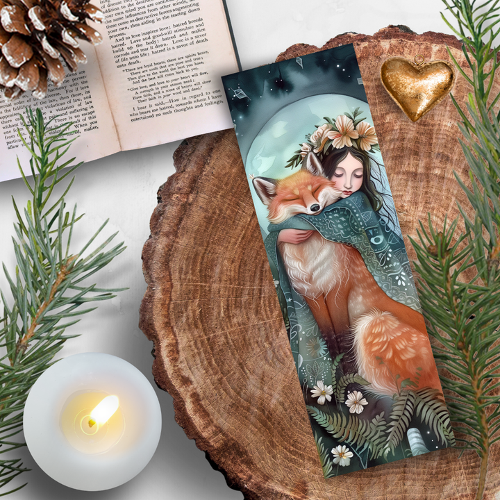Lesezeichen - Blumenfee und Fuchs im Magical Forest