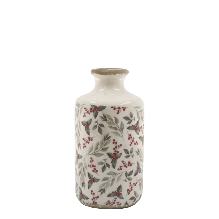 Vase à fleurs - motif hivernal