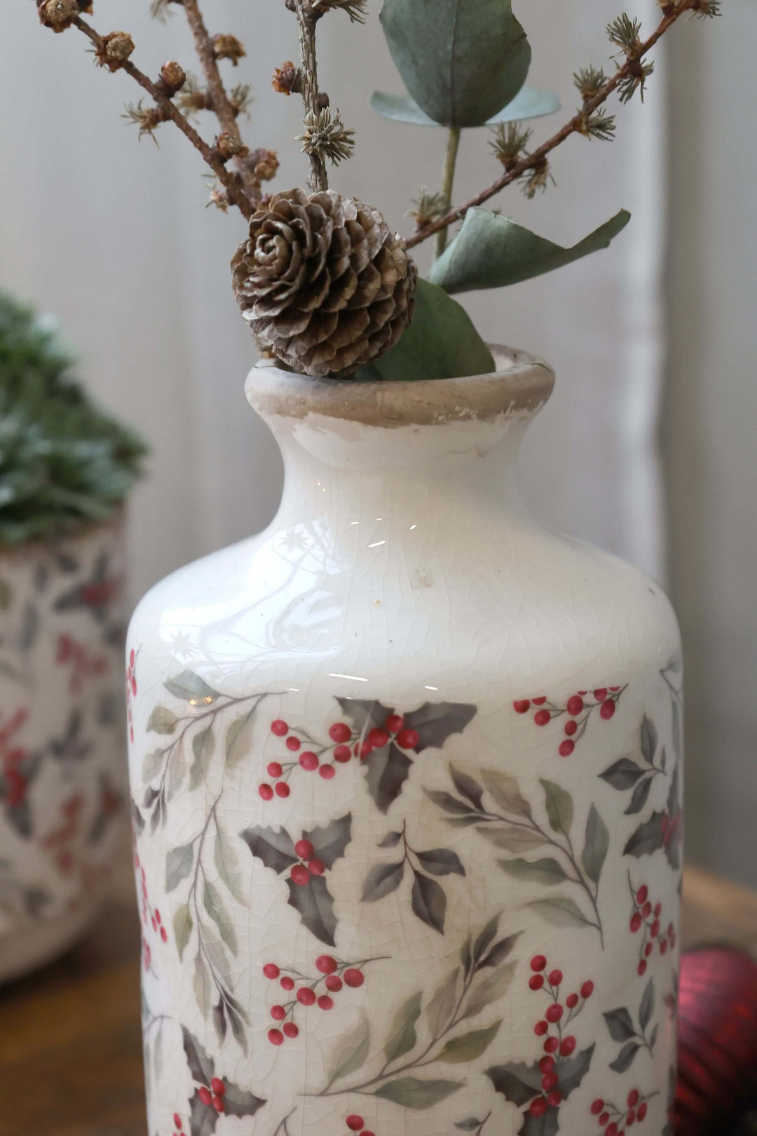 Vase à fleurs - motif hivernal