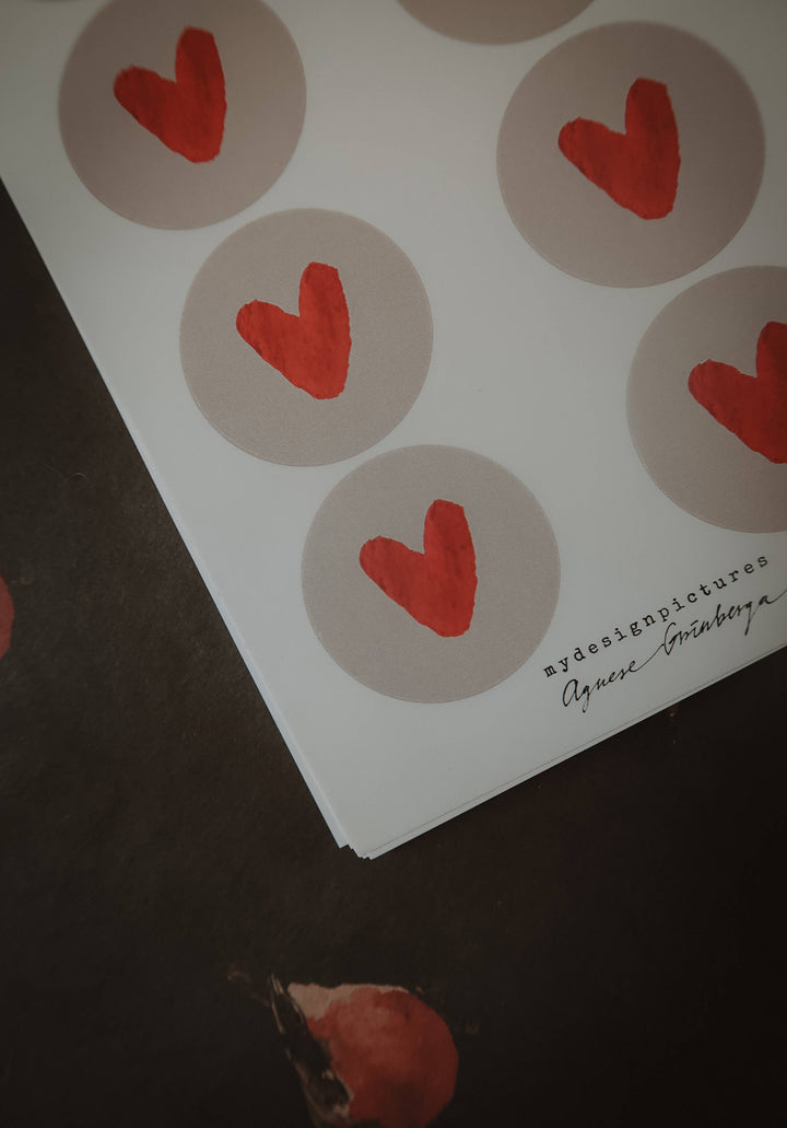 Sticker-Set Rote Herzen