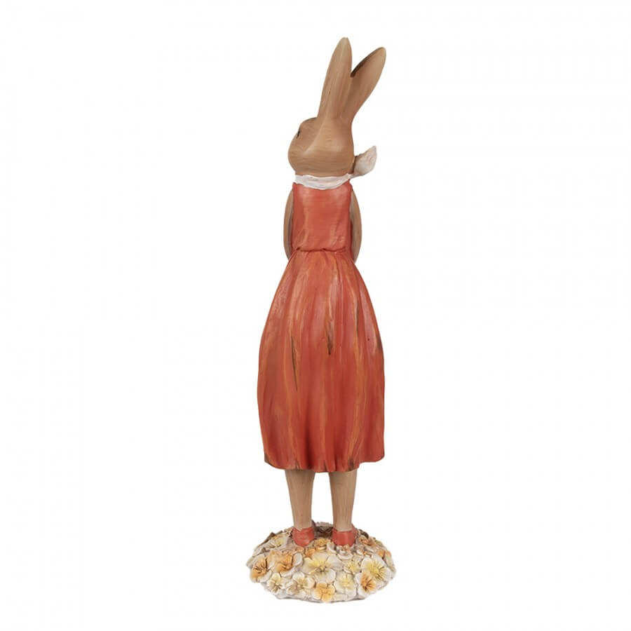 Figur - Osterhasenfrau im roten Kleid
