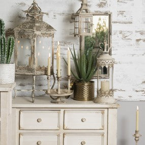 Laterne - Shabby mit Krone