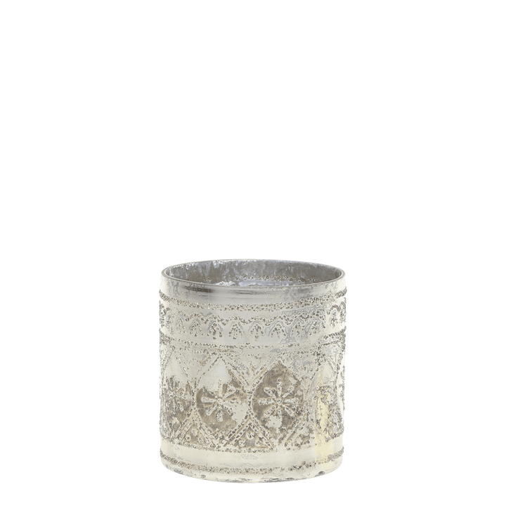 Windlicht - antique silber small