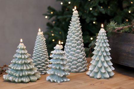 Bougie - Sapin de Noël à paillettes 18cm