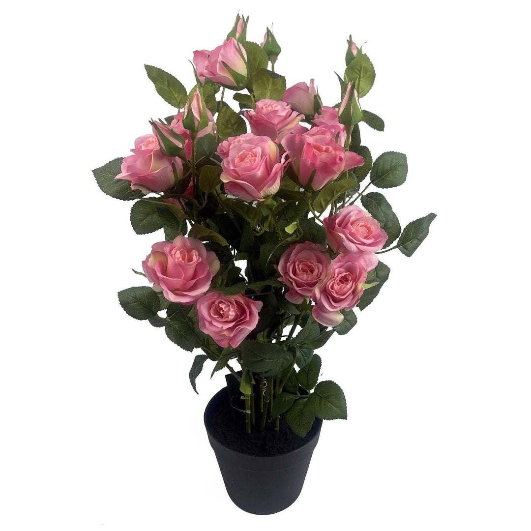 Künstlicher Rosenstrauch Rosa – 60 cm | Premium Seidenblüten