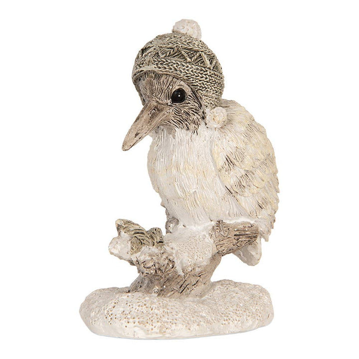 Dekorativer Wintervogel beige 8×5×8 cm – Weihnachts‑Wohnaccessoire