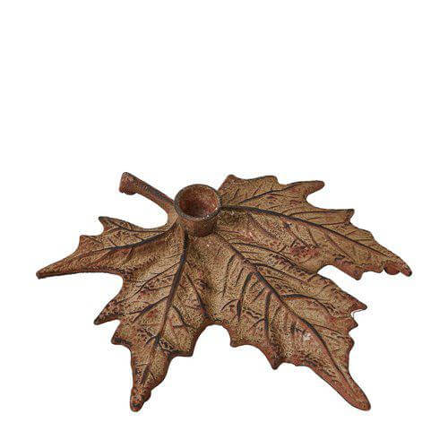 Kerzenständer Ahornblatt - Rostbraun Eisen 22 × 21 cm