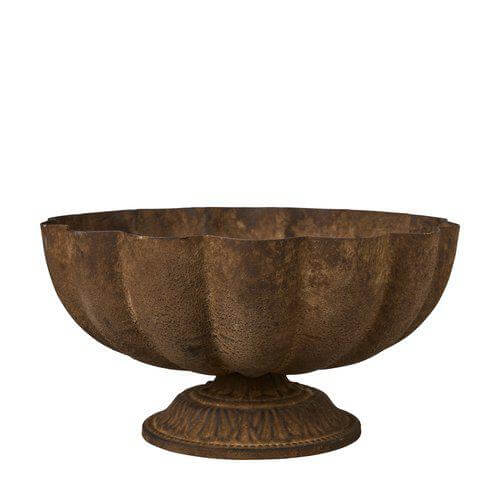 Pflanzschale auf Sockel -  Rostfarben  Eisen Ø 27 cm