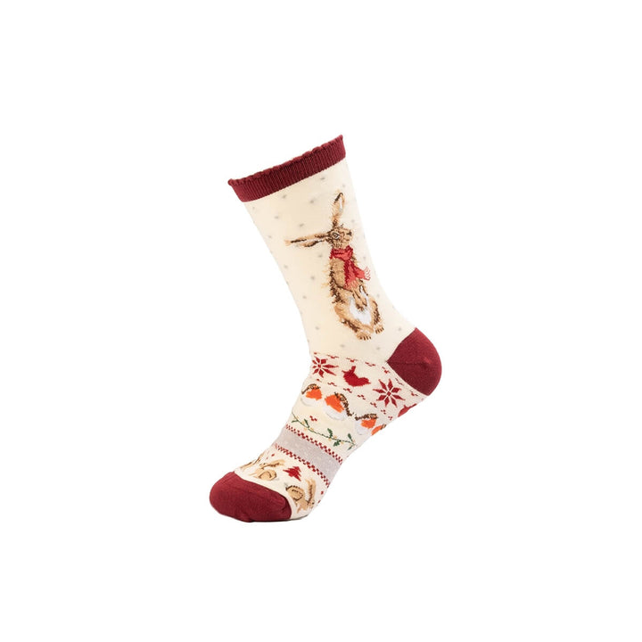 Damensocken Schneehase – By Hannah Dale