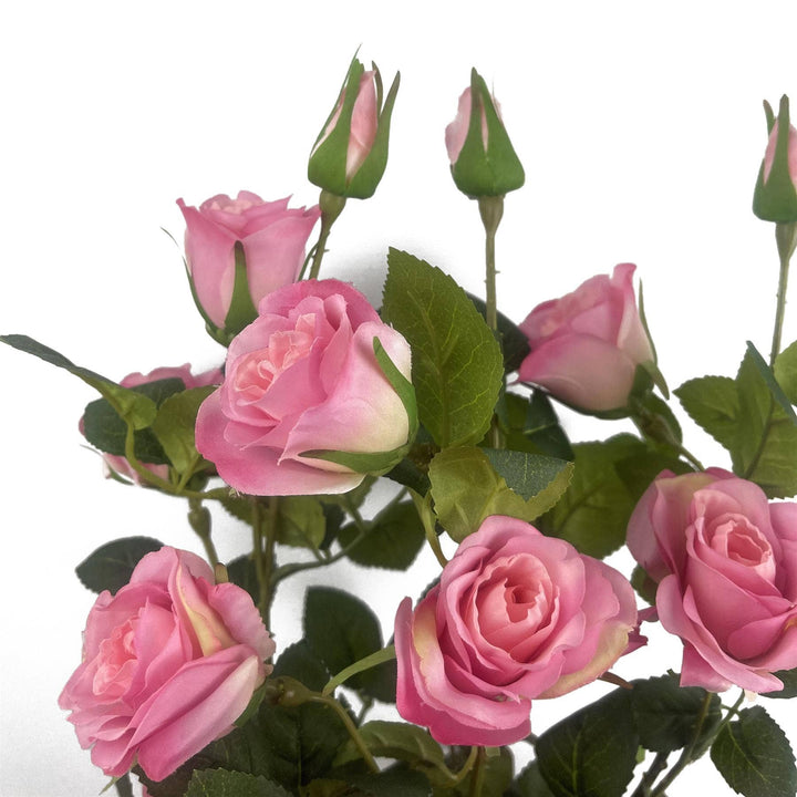 Künstlicher Rosenstrauch Rosa – 60 cm | Premium Seidenblüten