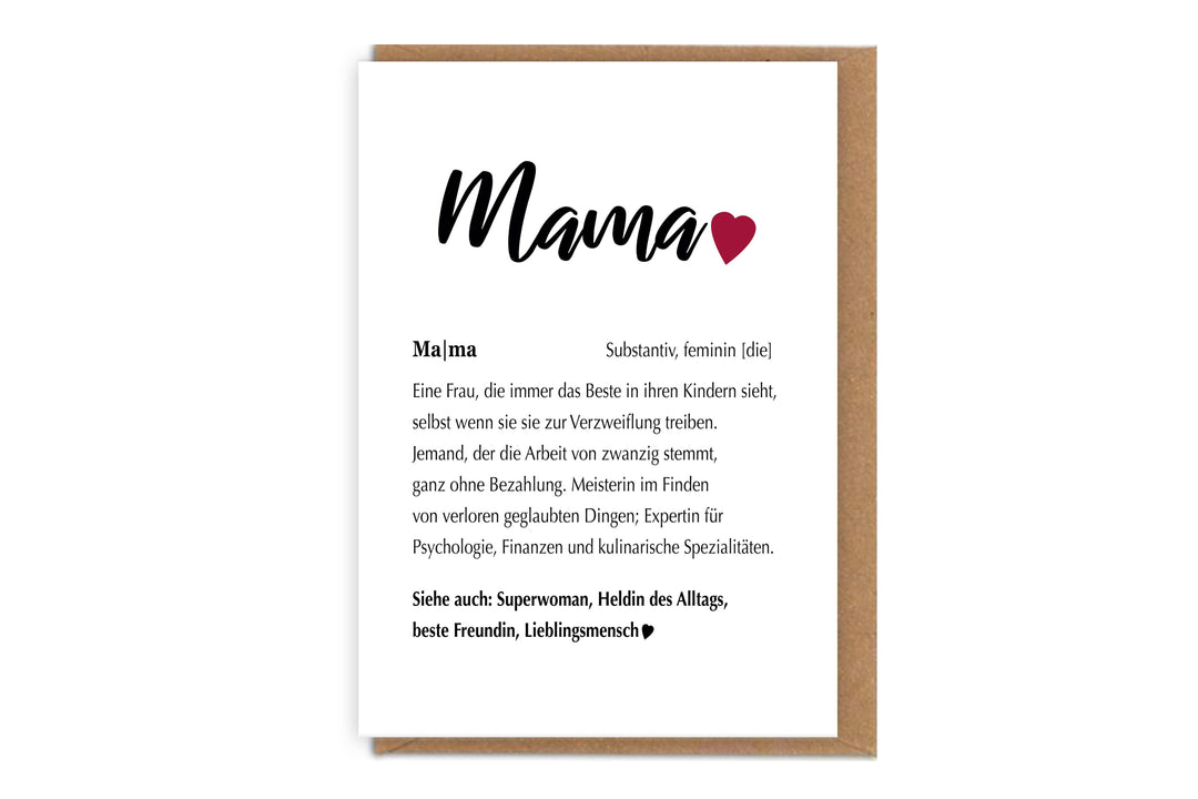 Karte - Mama mit Umschlag