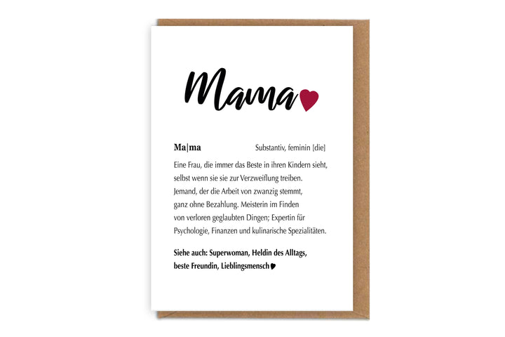 Karte - Mama mit Umschlag