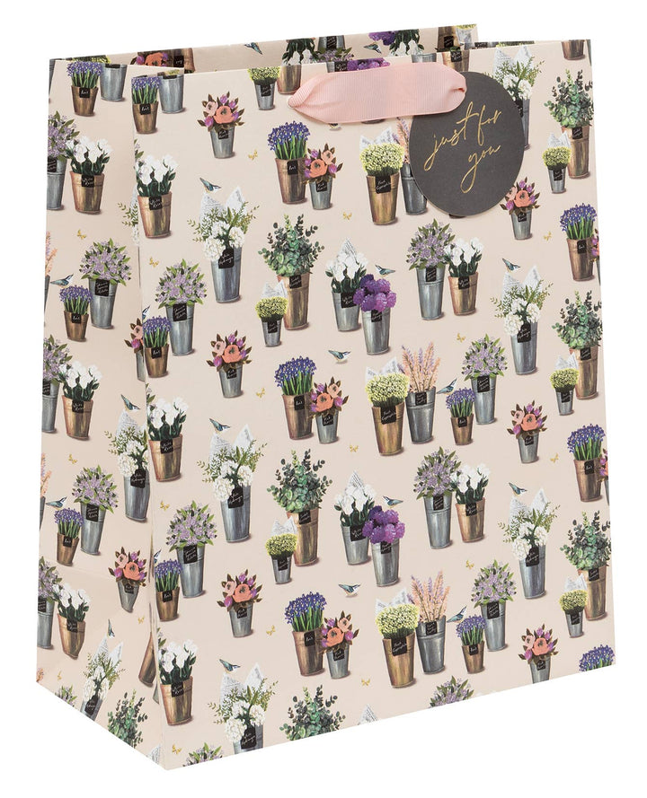 Geschenktasche mit Blumen in Blumenvasen Print – für jeden Anlass perfekt geeignet