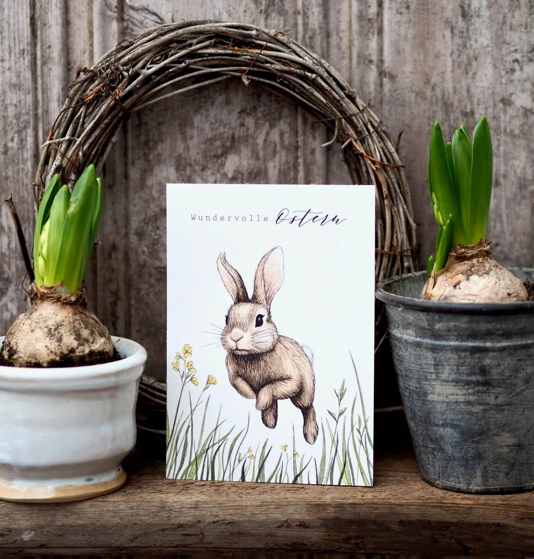 Osterkarte - Hoppelhase