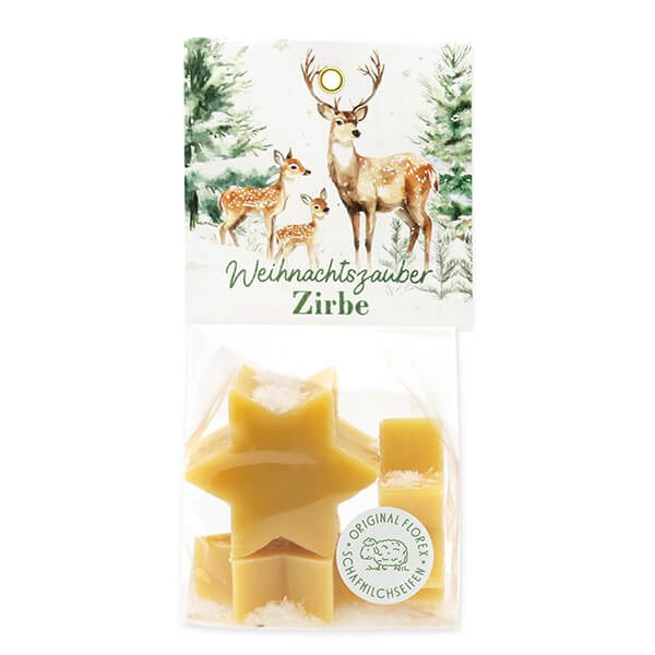 Florex Schafmilchseife Stern Midi 4 × 20 g – Zirbe Weihnachtszauber