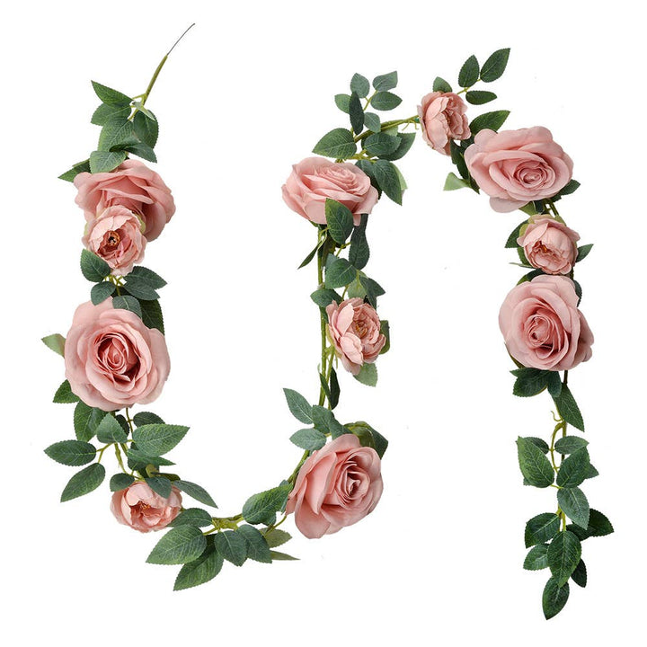 Künstliche Blumengirlande Rosa & Grün – 150 cm