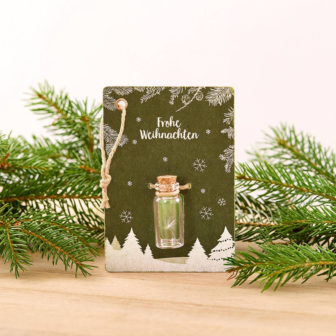 Wunscherfüller Pusteblume – Frohe Weihnachten Mini-Fläschchen