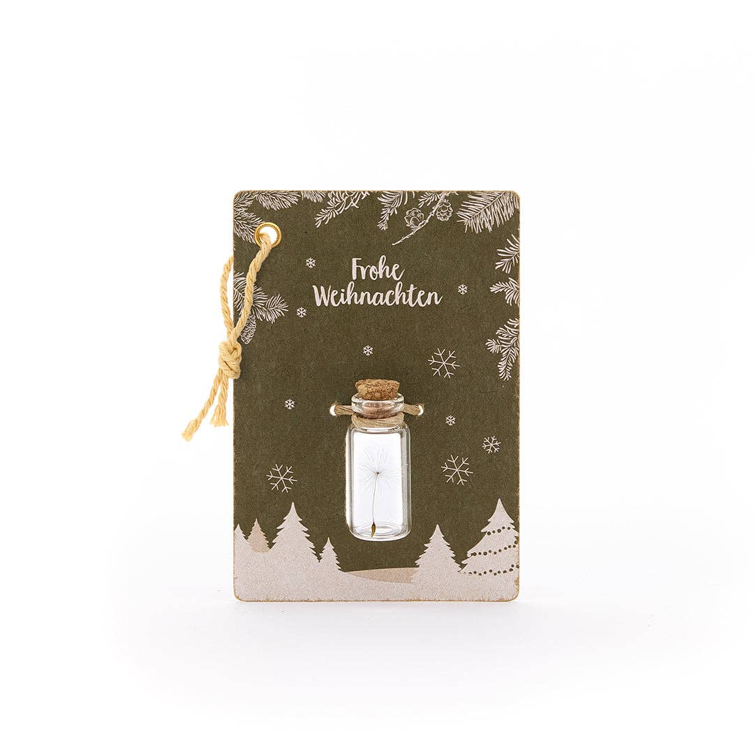 Wunscherfüller Pusteblume – Frohe Weihnachten Mini-Fläschchen