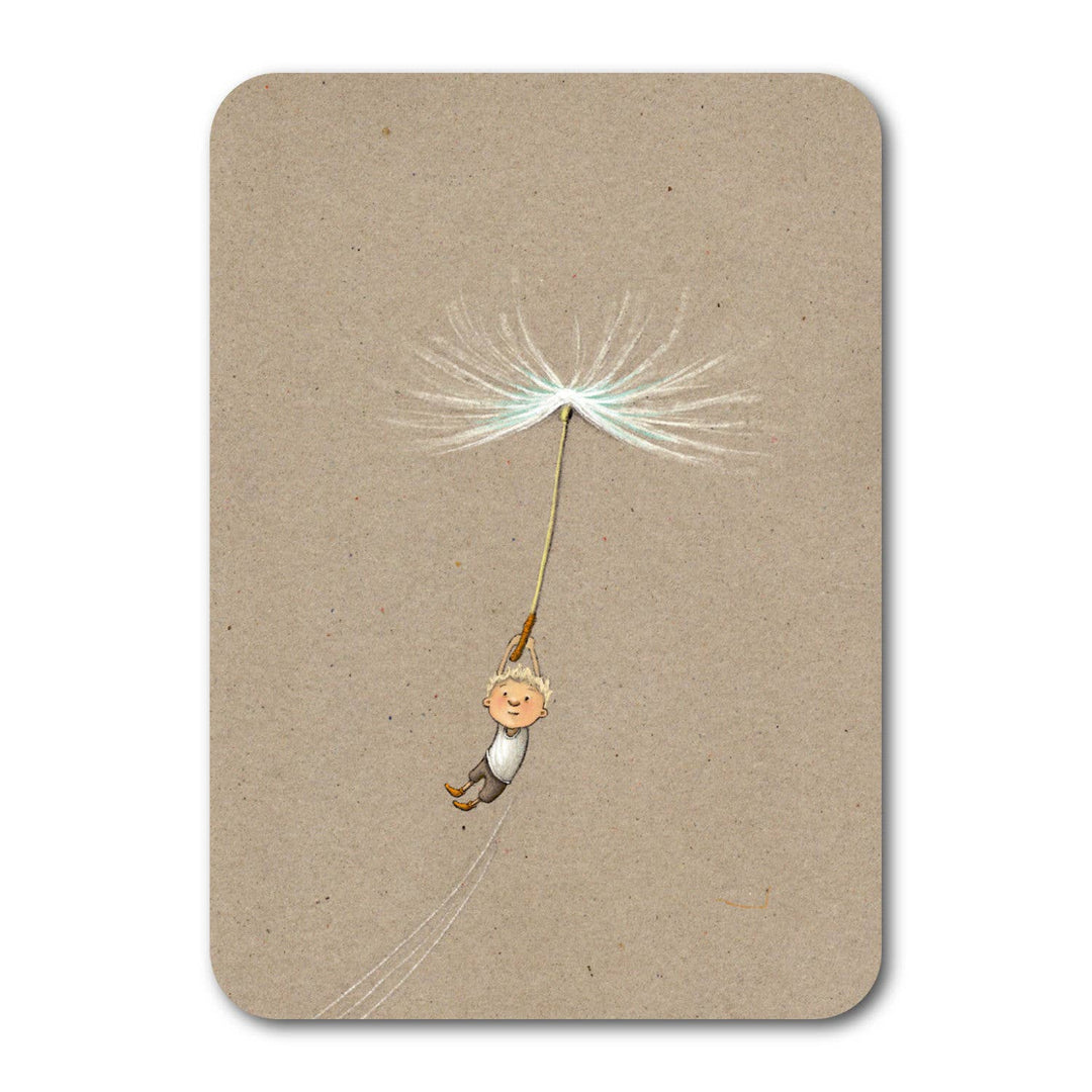Grusskarte - Pusteblume fly away