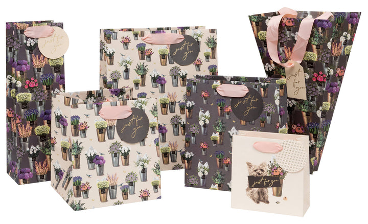 Geschenktasche mit Blumen in Blumenvasen Print – für jeden Anlass perfekt geeignet