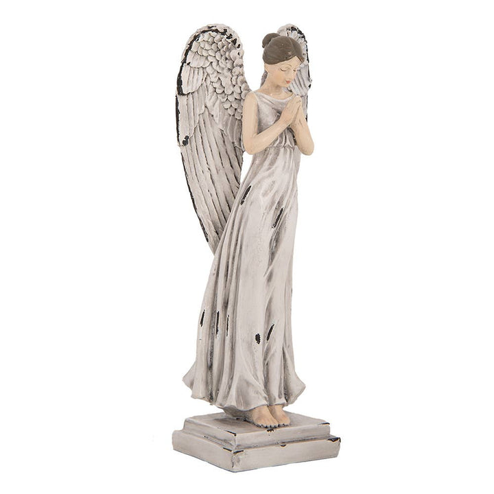 Engelsfigur Weiß/Grau 23 cm – Stilvolles Wohnaccessoire