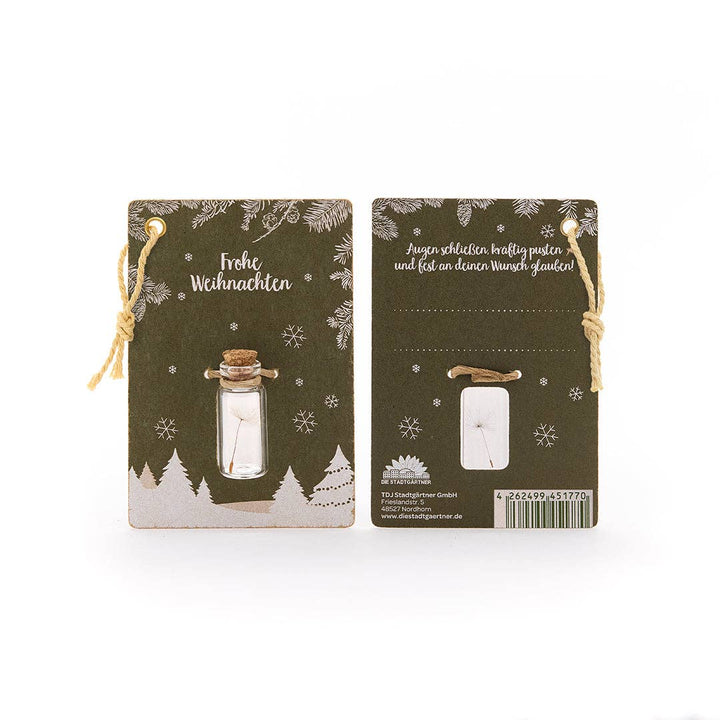 Wunscherfüller Pusteblume – Frohe Weihnachten Mini-Fläschchen